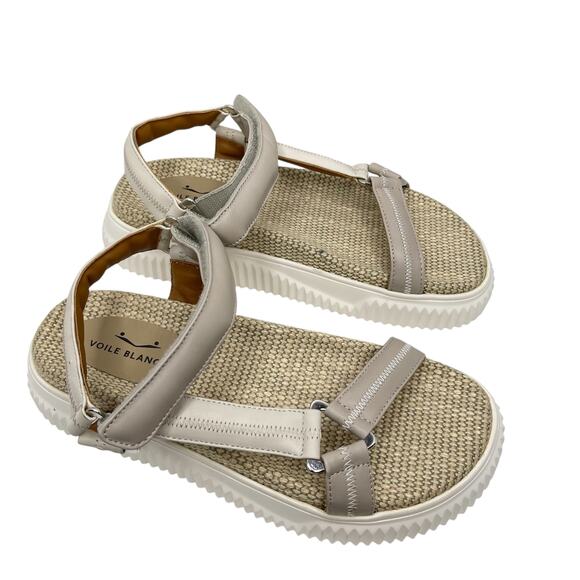 Voile Blanche Lisa Platform sandals size 38 US 8 cream beige Hook-and-loop - Picture 3 of 9